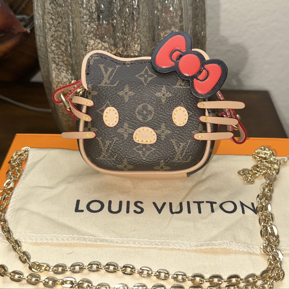 LV Monogram Brown and Red Hello Kitty Mini Crossbody/ Bag Charm